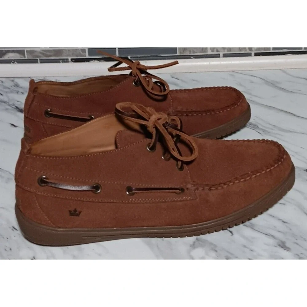Peter Millar Men's Brown‎ Leather Suede Lace Up Chukka Moc Toe Boots Size 9.5